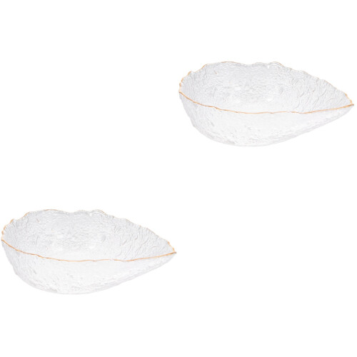 2Stk Große Glasschüssel Salad Bowl Für Gemüse Servieren 2