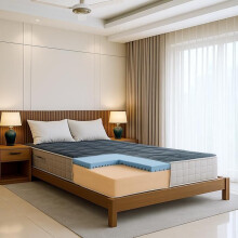 Orthopedisch matras - THE WHITE STONE - 160 x 200 cm - Geheugenfoam 9 zones - 18 cm - Antibacteriële hoes