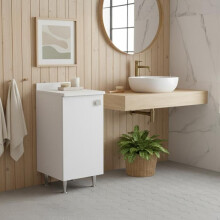 Móvel de armazenamento - THE WHITE STONE - L45P38H85 cm - Branco mate - Entregue montado - Prateleira ajustável