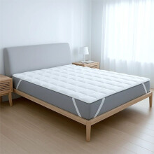 Colchão de topo acolchoado efeito hotel - THE WHITE STONE - 100x200 - Almofada 500 g/m² - Capa de microfibra respirável - Elásticos nos cantos