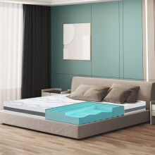 White Stone - Patja 140 x 220 Hypoallergeeninen | Korkeus 16 cm | Ortopediset ja muotoutuvat ominaisuudet | Valmistettu Italiassa