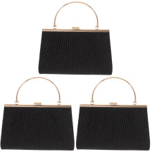 3Stk Schwarze Damen Abendtasche Handtasche Für Feier