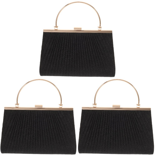 3Stk Schwarze Damen Abendtasche Handtasche Für Feier