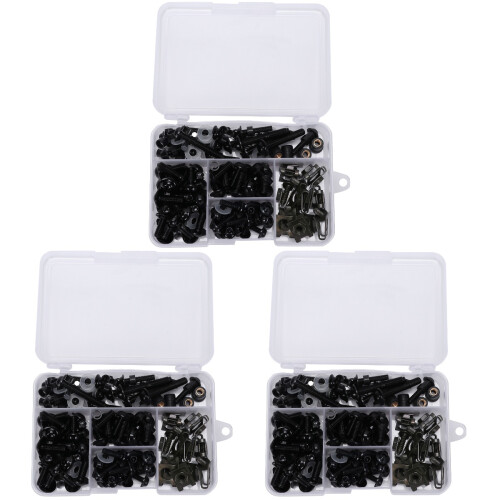 531Stk Windschutzschrauben Bolzen Set Schwarz Metall