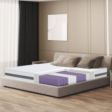 Matelas à ressorts ensachés - THE WHITE STONE - 135x190 - 20cm - Moyen Rigide - Orthopédique