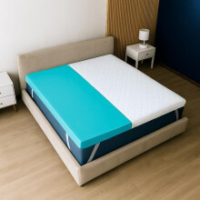 Colchão de espuma viscoelástica - THE WHITE STONE - 10 cm - 135 x 190 cm - 9 zonas ergonómicas - Capa removível hipoalergénica