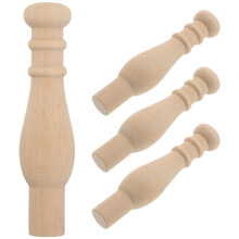 4Stk Vintage Holz Baluster Aufsätze Beige Für Möbel Und Garten