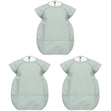 3Stk Baby Lätzchen Grün Mit Auffangtasche Für Kleinkinder