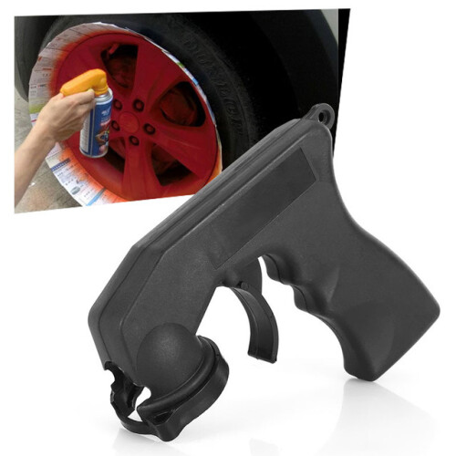 (blue) Car Spray Adapter Paint Care Aerosol Handle Full Grip Trigger Locking Collar 1