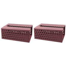 2Pièces Distributeur De Mouchoirs Marron Compact Pour