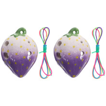 2Pièces Ocarina Débutant 6 Trous Céramique Violet Instrument À Vent