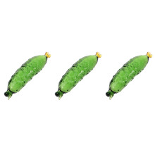 3Pcs Mini Glass Cucumbers Elegant Faux Vegetable Home Accessories