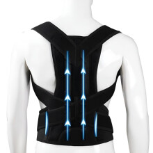 (M - XL) Premium Posture Corrector, Medical Back Straightener for Spine, Shoulders & Clavicle, Orthopedic Support, Adjustable Size, Black M-XL
