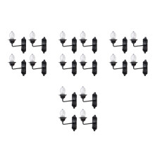 16Stk Mini LED Wandlampe Schwarz Lampe Für Puppenhaus