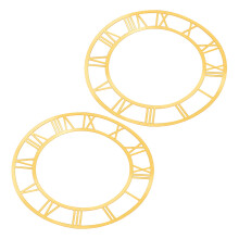 2Stk Spiegeluhr Aufkleber Wandtattoo Römische Gold
