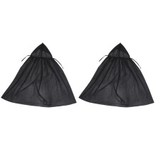 2Stk Schwarzer Halloween Cape, Robustes Party- Cosplay-Umhang-Set