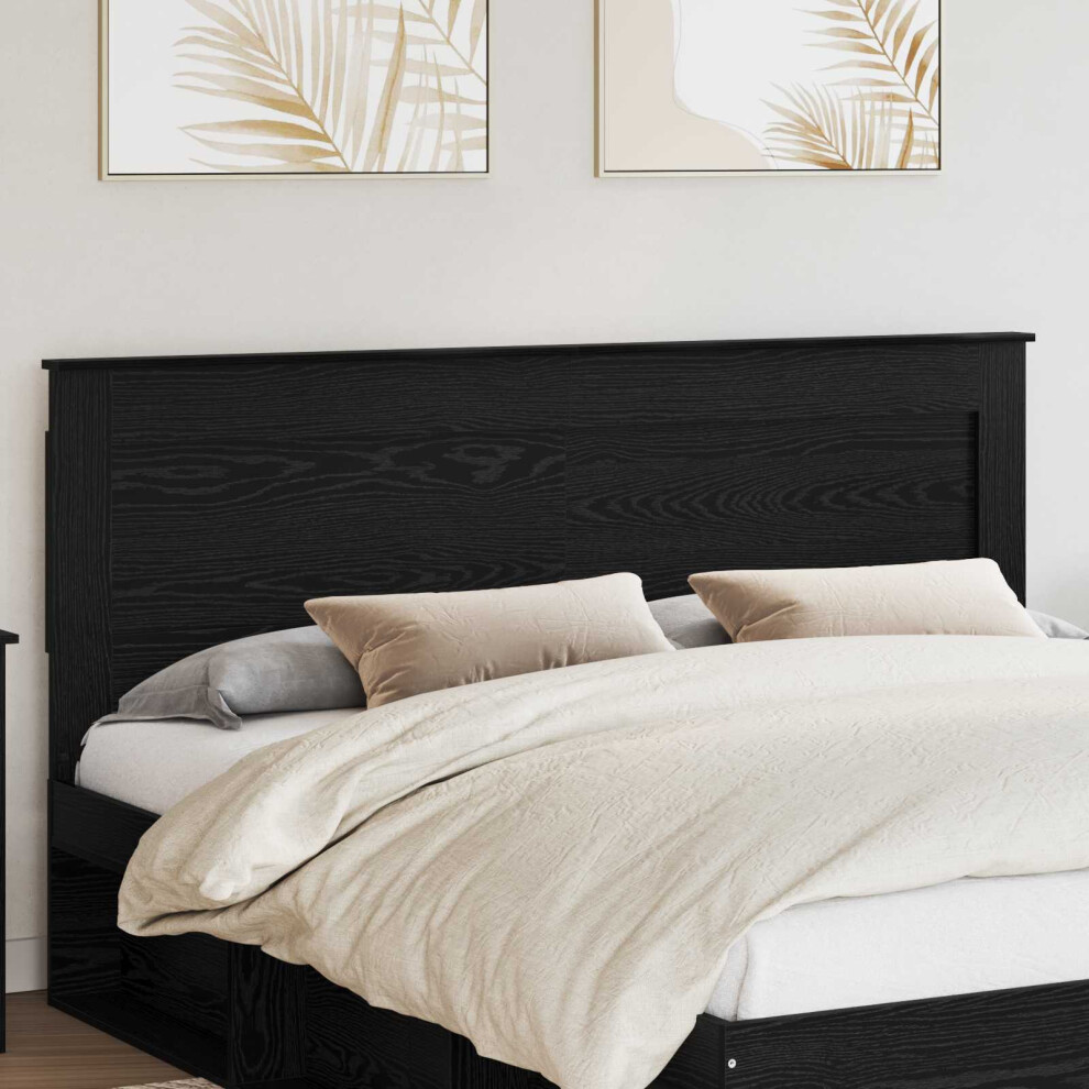 Vidaxl Headboard With Headboard Black Oak 200 Cm Engineered Wood