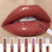 (Matches the image) Double Head Lip Glaze Matte Overlapping Pearl Shine Lip Gloss Long-lasting Lip Glaze Highly Pigmented Lipstick Gift for Women