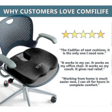 Non-Slip Gel Seat Cushion for Office Chair - Orthopedic Memory Foam Coccyx Pillow for Car & Home