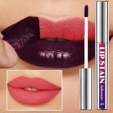 (Matches the image) Silver Tube Peel Off Tattoo Lipgloss Waterproof Liquid Matte Lip Tint RosePink Tear-off Lip Stain Non Stick Cup Quick Dry Makeup