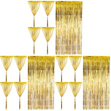 6Stk Eleganter Goldene Fransenvorhang Für Feier Und Türdeko