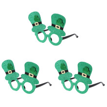 3Stk Grüne Shamrock Partybrillen Für Karneval Fest