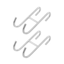 4Pièces Crochet Porte Inoxydable S Forme Argenté Double Accroche