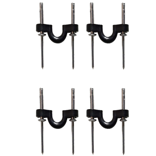 8Pièces Pad Eye Nylon Noir Kit Rigging Durable Pour Bateaux Aluminium