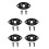 5Sets Black Metal Guitar Output Socket Plates Protective Electric Jack 1