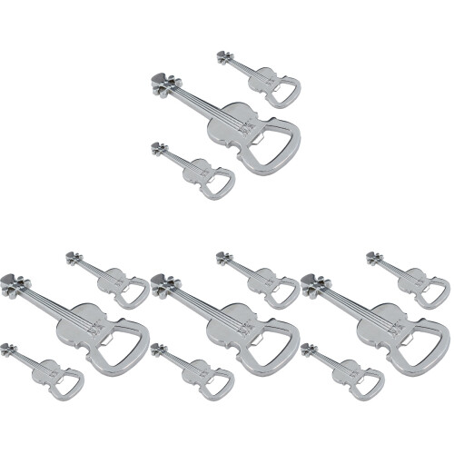 12Pcs Silver Guitar Shaped Bottle Metal
