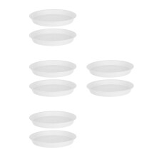 8Pcs White Plastic Bird Bath Water Bowls Multi-Purpose Feeding Trays