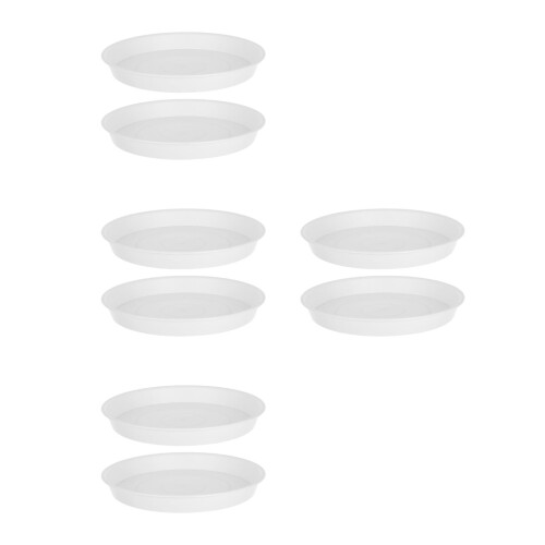 8Pcs White Plastic Bird Bath Water Bowls Multi-Purpose Feeding Trays