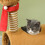 Torre para gatos com design de cervo, com toca e bola de brincar, marrom 7