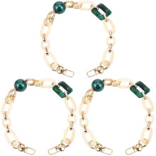 3Stk Grüne Acryl Kette Retro Stil Tragbar Strap