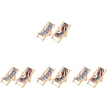 8Stk Mini Strandstuhl Modell Für Puppenhaus Holz Stoff Farben