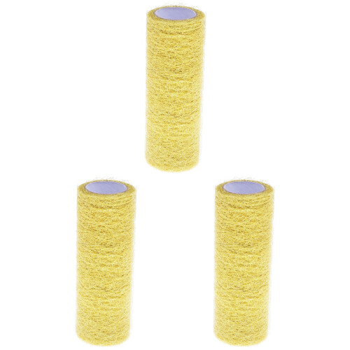 3Stk Gelbes Polyester Tüllband DIY Basteln Hochzeit Material