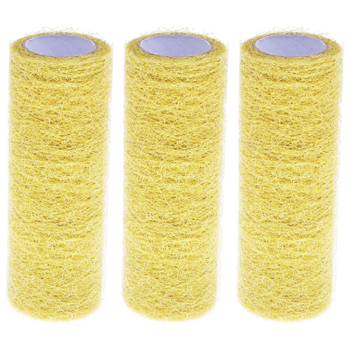 3Stk Gelbes Polyester Tüllband DIY Basteln Hochzeit Material 2