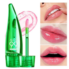 (Pink) New Aloe Vera Lip Color Warm and Colorful Lip Glaze Moisturizes and Moisturizes Lips Relieving Dry Lips Removing Dead Skin Colorful Lipstick