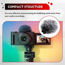 2Pcs Windscreen Wind Muff for ZV1 ZVE10 ZV1F Cameras, Cold Shoe Adapter with Furry Windshield and Mic Cover