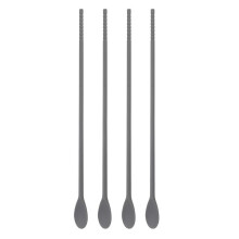 4 Stück Silikon-Kaffeerührlöffel, 27,9 cm, Doppelseitig, Lange Kochstäbchen, Mehrzweck-Rührlöffel und Rührstäbchen