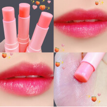 (Matches the image) 1PC Natural Peach Lip Balm Long-lasting Moisturizing Temperature Change Hydration Lipstick Lip Makeup