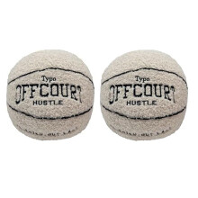 2X Offcourt Basketball Pillow, Basketball Shaped Pillow Teddy Fleece Embroidered Throw Pillow Fuzzy Plush Toy-C