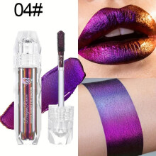 (Matches the image) 9-Color Chameleon Metallic Lip Gloss Lip Glzae High Shine Long-Lasting Lipstick Coral Tones for Stage & Halloween Makeup