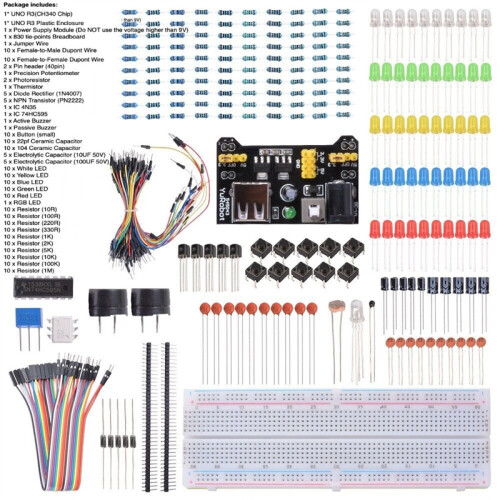 UNO R3 Ultimate Starter Kit - Complete Arduino Learning Package 1