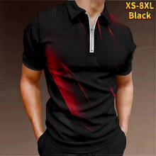 (4XL, purple) Casual Lapel T-shirt Young Men's Fashion Zipper T-shirt Short Sleeve T-shirt Men's 3D Flying Butterfly Print T Shirt