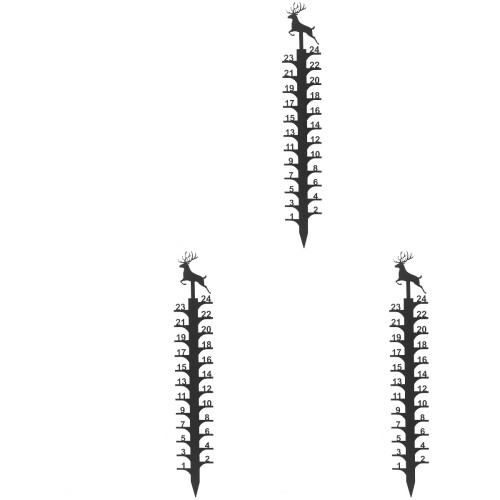 3Stk Schneemaßstab Gartenstecker Metall Winter Deko