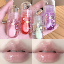 (Matches the image) Moisturizing Fruit Lip Oil Transparent Jelly Water Light Lip Gloss Sexy Clear Lips Tint Plumping Lip Care Makeup