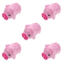 5St Roze Spaarpot Muntopslag Plastic Desktop Ornament
