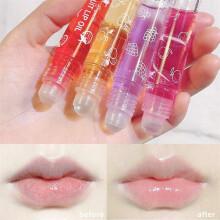 (Matches the image) Fruity Roll-on Lip Balm Lip Makeup Primer Moisturizing Transparent Lip Oil Long Lasting Hydrating Lip Gloss