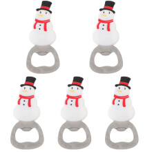 5Pcs Practical White Stainless Steel Manual Bottle Opener for Home Use